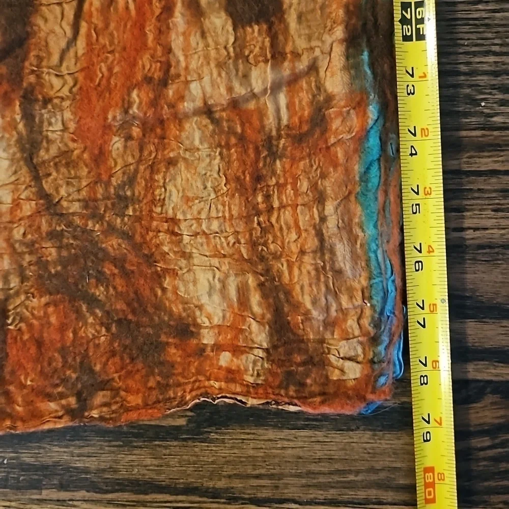 Scarf Handcrafted Wool and Silk New 79x13